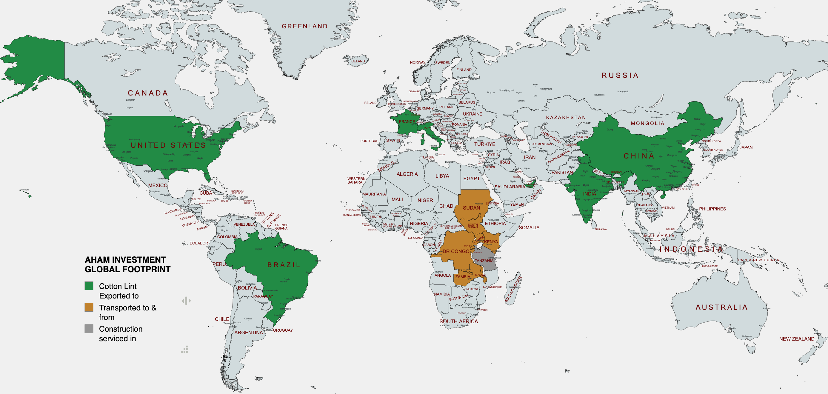AHAM INVESTMENTS CO. LTD Global Map
